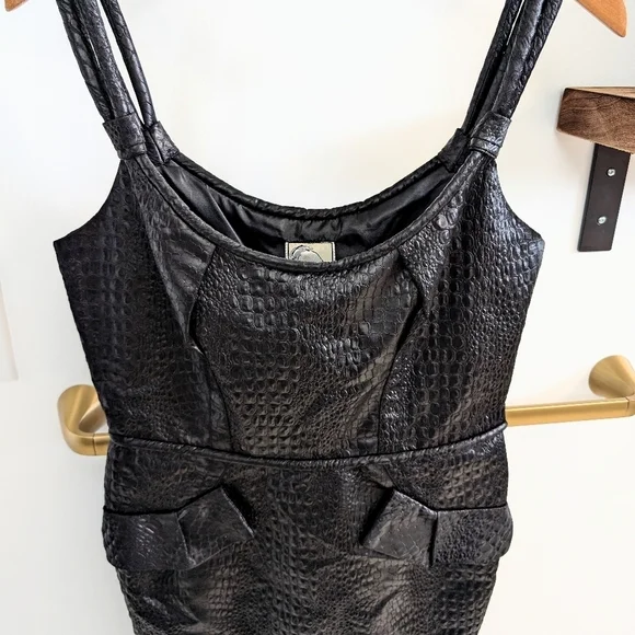 Yoana biraschi faux croc leather dress A2-1007 - Picture 2 of 6